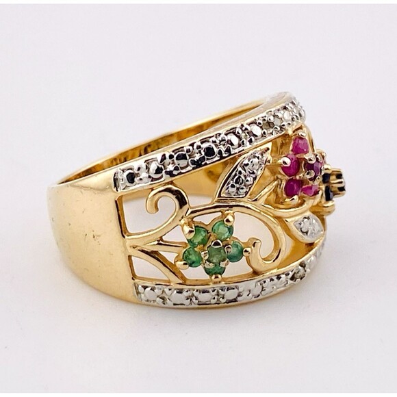 Ross Simmons Gold Vermeil Bracelet Earrings Ring Set Edwardian Inspired - Picture 15 of 16